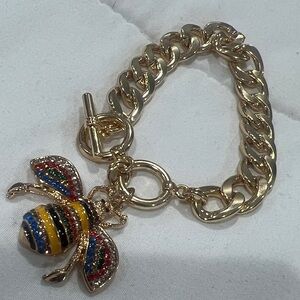 Elegant Gold Bee Charm Bracelet